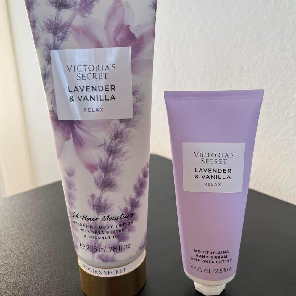 NEW VICTORIA'S SECRET Lavender & Vanilla Body Lotion 8 fl.oz & Hand Cream 2.5 oz